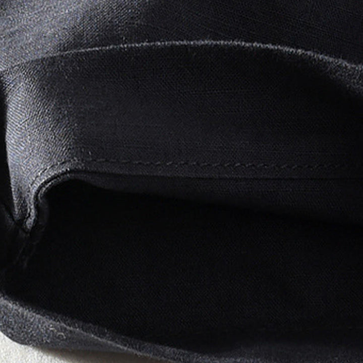 Buddha Stones Pantaloncini da uomo primaverili/estivi, casual, minimalisti, con bottoni e cerniera, in cotone e lino tinta unita, con tasca. - image 16