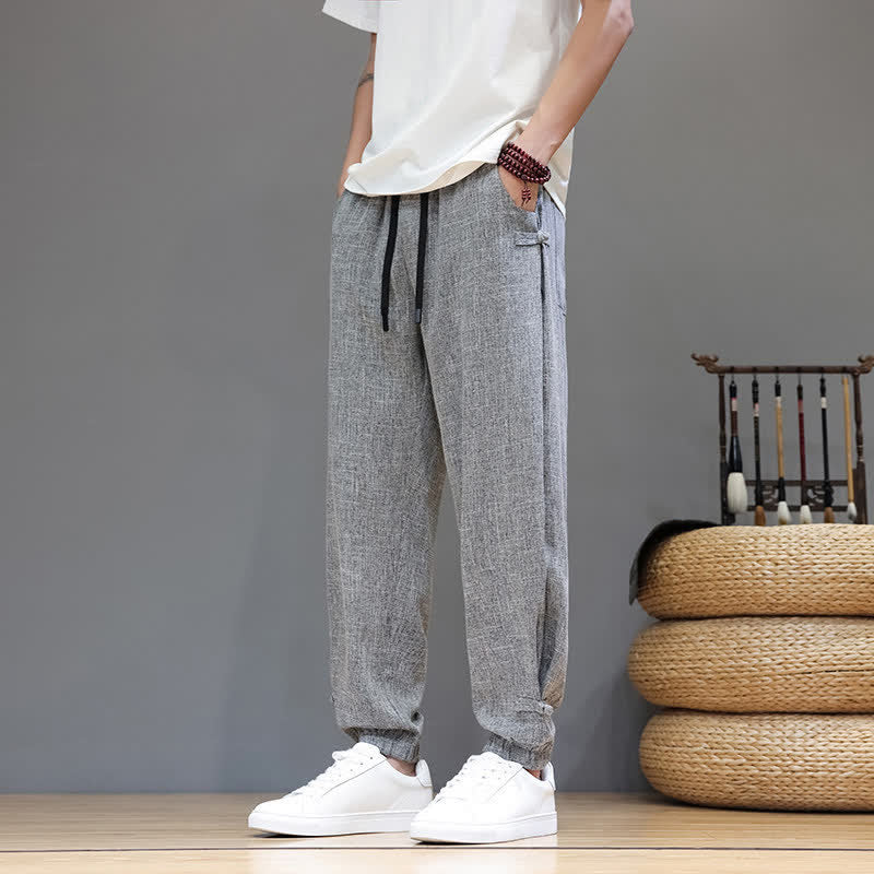 Buddha Stones Pantaloni corti da uomo casual, minimalisti, con coulisse in vita elasticizzata, tinta unita, per primavera/estate, con tasca. - image 3