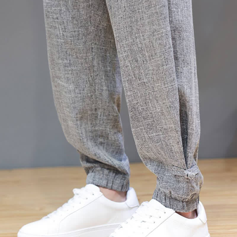 Buddha Stones Pantaloni corti da uomo casual, minimalisti, con coulisse in vita elasticizzata, tinta unita, per primavera/estate, con tasca. - image 11
