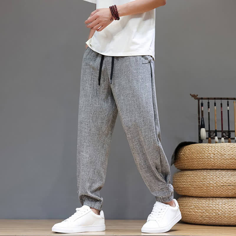 Buddha Stones Pantaloni corti da uomo casual, minimalisti, con coulisse in vita elasticizzata, tinta unita, per primavera/estate, con tasca. - image 1