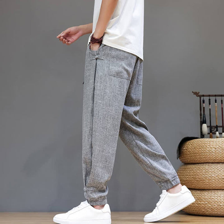 Buddha Stones Pantaloni corti da uomo casual, minimalisti, con coulisse in vita elasticizzata, tinta unita, per primavera/estate, con tasca. - image 6