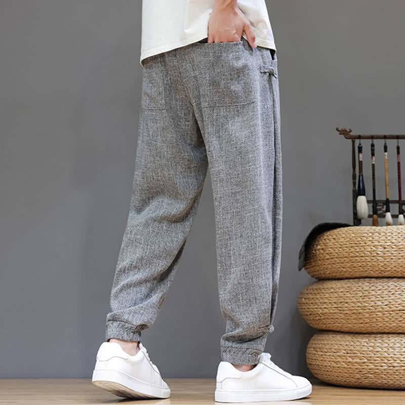 Buddha Stones Pantaloni corti da uomo casual, minimalisti, con coulisse in vita elasticizzata, tinta unita, per primavera/estate, con tasca. - image 4