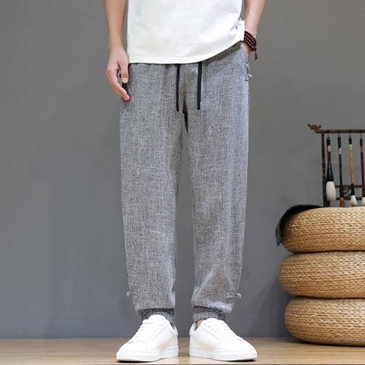 Buddha Stones Pantaloni corti da uomo casual, minimalisti, con coulisse in vita elasticizzata, tinta unita, per primavera/estate, con tasca. - image 7
