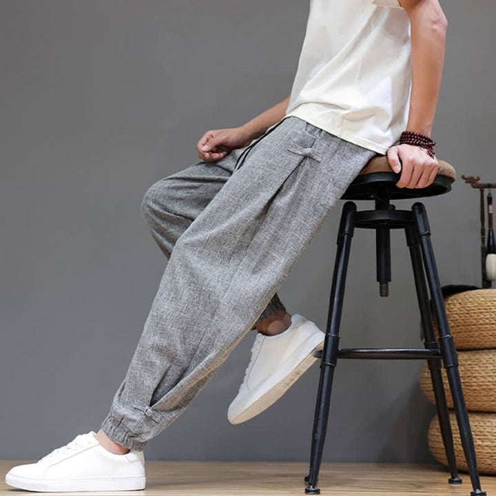 Buddha Stones Pantaloni corti da uomo casual, minimalisti, con coulisse in vita elasticizzata, tinta unita, per primavera/estate, con tasca. - Grigio scuro - US/UK/AU46, EU56 (5XL) - image 0