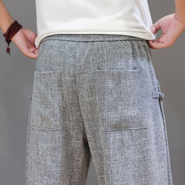 Buddha Stones Pantaloni corti da uomo casual, minimalisti, con coulisse in vita elasticizzata, tinta unita, per primavera/estate, con tasca. - image 10