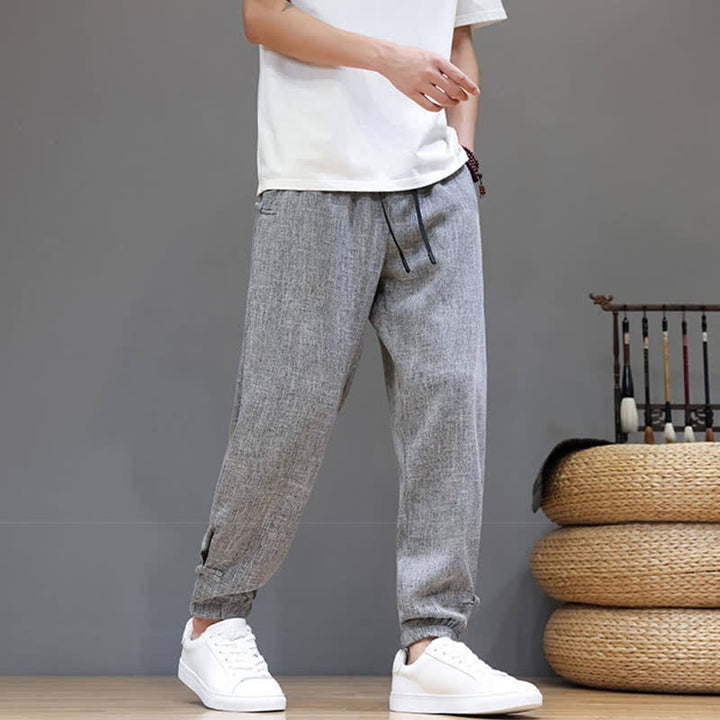 Buddha Stones Pantaloni corti da uomo casual, minimalisti, con coulisse in vita elasticizzata, tinta unita, per primavera/estate, con tasca. - image 5