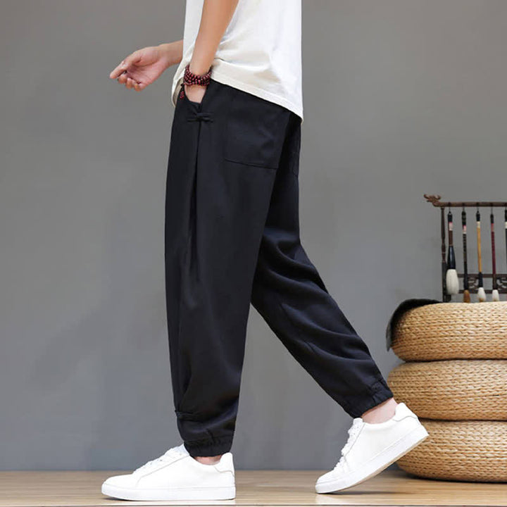 Buddha Stones Pantaloni corti da uomo casual, minimalisti, con coulisse in vita elasticizzata, tinta unita, per primavera/estate, con tasca. - image 15