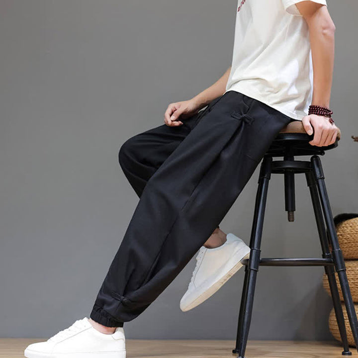 Buddha Stones Pantaloni corti da uomo casual, minimalisti, con coulisse in vita elasticizzata, tinta unita, per primavera/estate, con tasca. - image 20