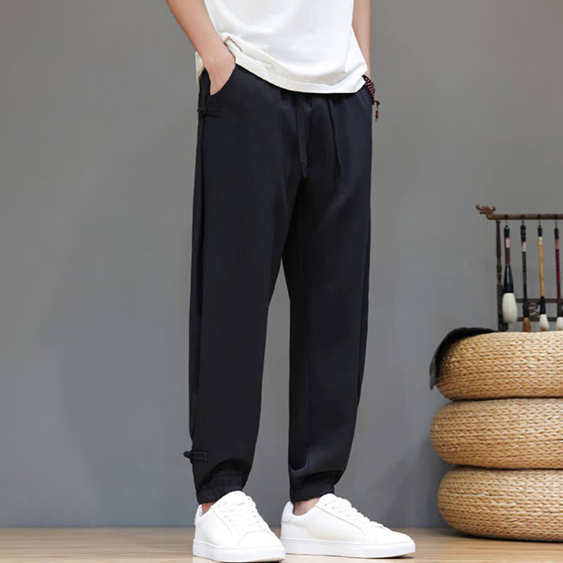 Buddha Stones Pantaloni corti da uomo casual, minimalisti, con coulisse in vita elasticizzata, tinta unita, per primavera/estate, con tasca. - image 19