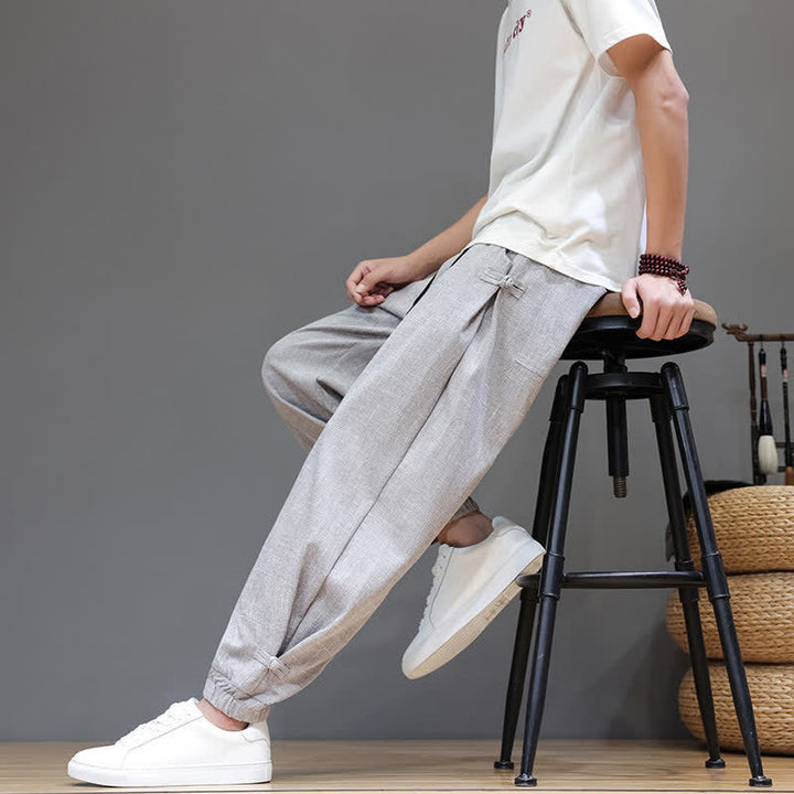 Buddha Stones Pantaloni corti da uomo casual, minimalisti, con coulisse in vita elasticizzata, tinta unita, per primavera/estate, con tasca. - image 30