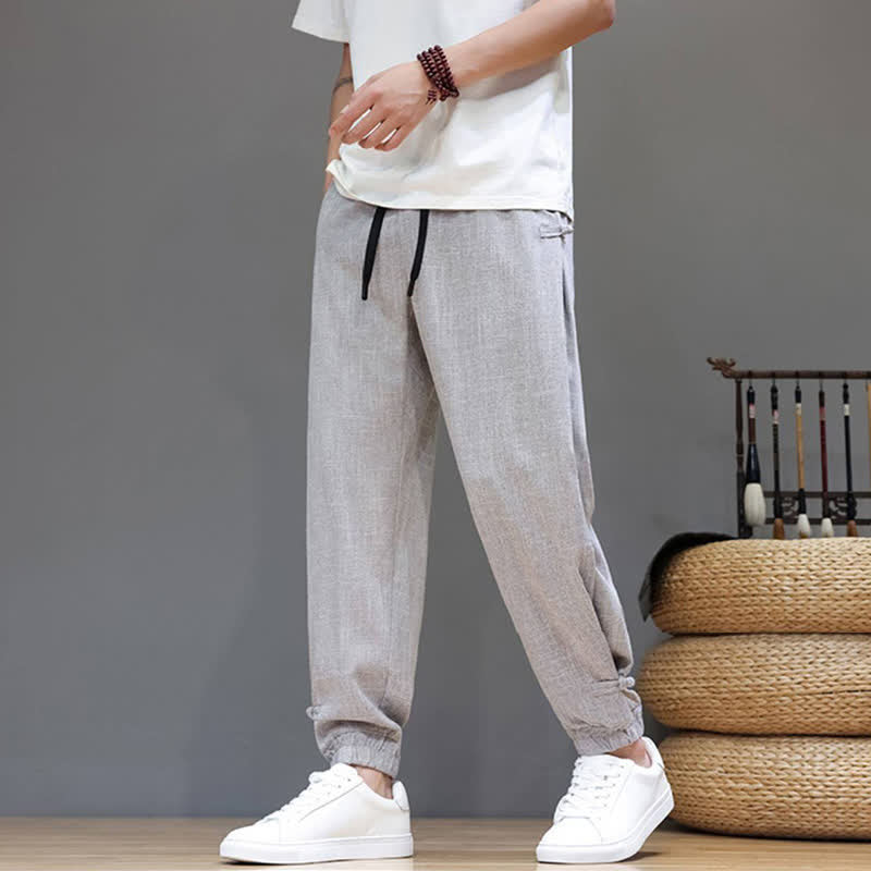 Buddha Stones Pantaloni corti da uomo casual, minimalisti, con coulisse in vita elasticizzata, tinta unita, per primavera/estate, con tasca. - image 23