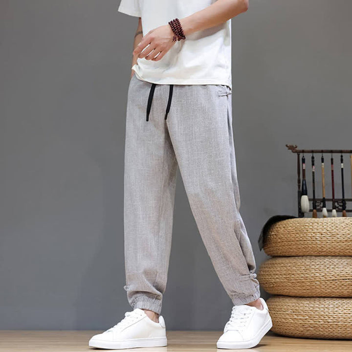 Buddha Stones Pantaloni corti da uomo casual, minimalisti, con coulisse in vita elasticizzata, tinta unita, per primavera/estate, con tasca. - image 23