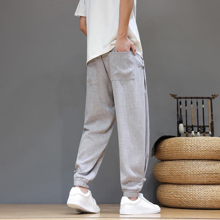 Buddha Stones Pantaloni corti da uomo casual, minimalisti, con coulisse in vita elasticizzata, tinta unita, per primavera/estate, con tasca. - image 25
