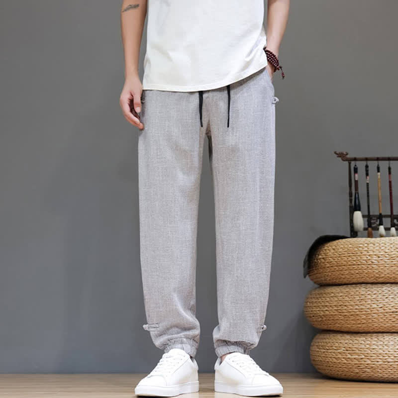 Buddha Stones Pantaloni corti da uomo casual, minimalisti, con coulisse in vita elasticizzata, tinta unita, per primavera/estate, con tasca. - image 22