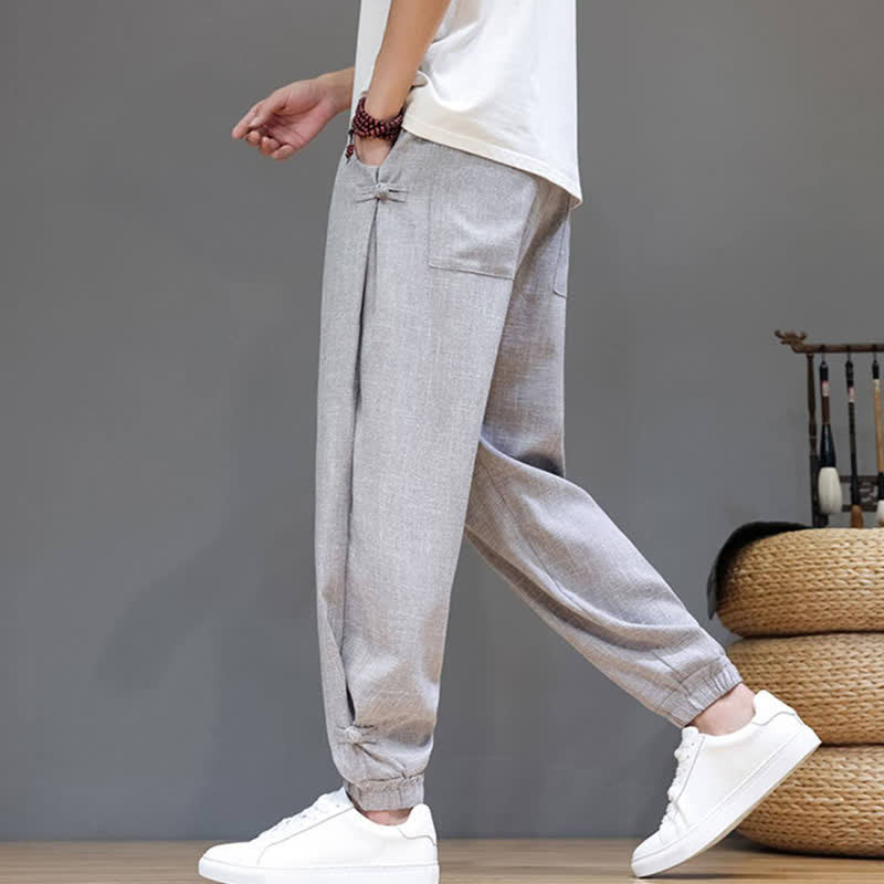 Buddha Stones Pantaloni corti da uomo casual, minimalisti, con coulisse in vita elasticizzata, tinta unita, per primavera/estate, con tasca. - image 26