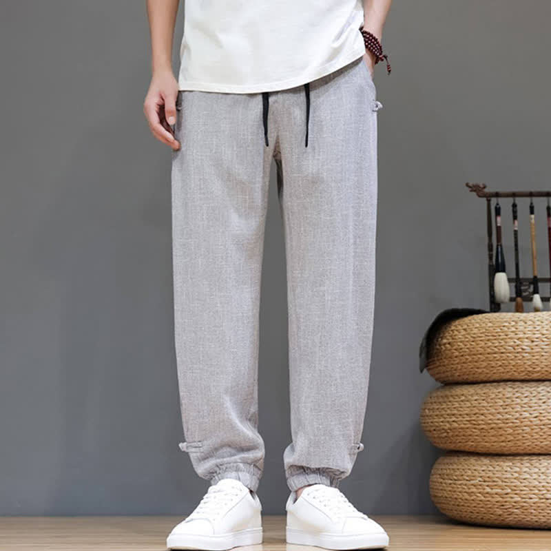Buddha Stones Pantaloni corti da uomo casual, minimalisti, con coulisse in vita elasticizzata, tinta unita, per primavera/estate, con tasca. - image 29