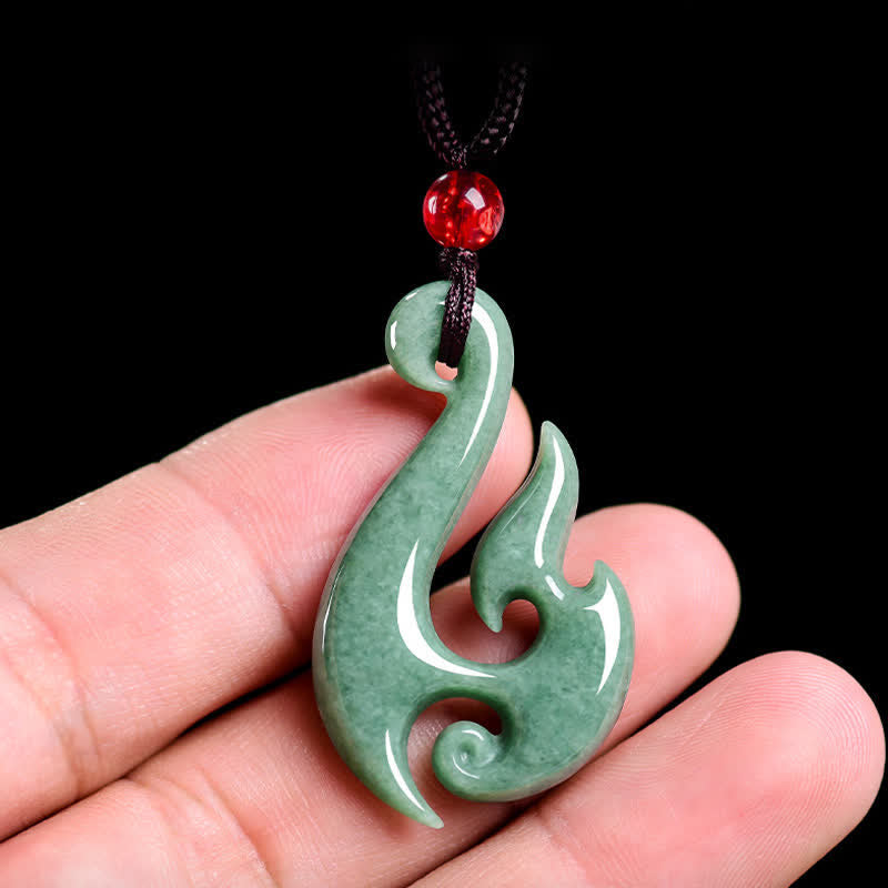 Buddha Stones Collana con ciondolo a spirale in giada naturale, simbolo di abbondanza. - image 4