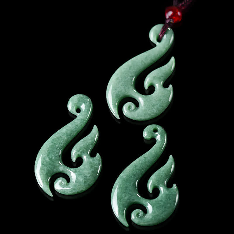 Buddha Stones Collana con ciondolo a spirale in giada naturale, simbolo di abbondanza. - image 6