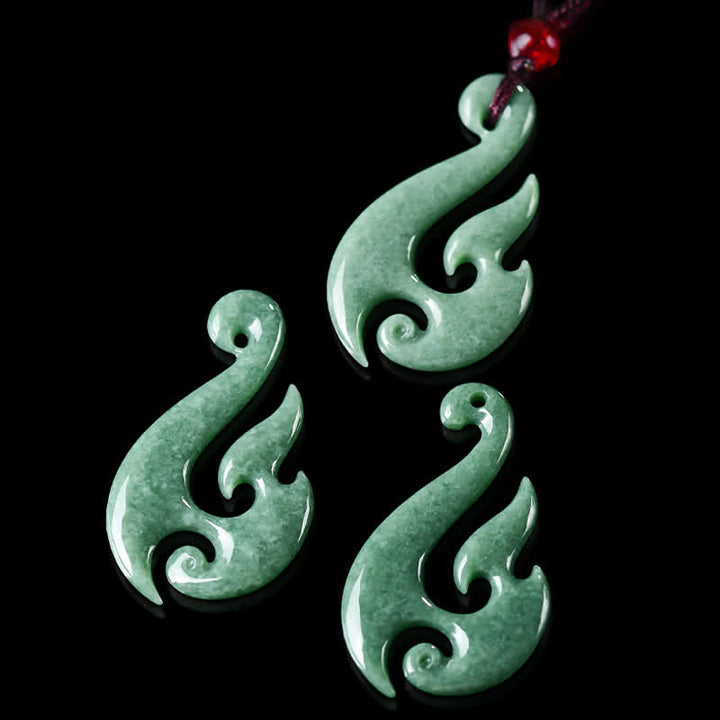 Buddha Stones Collana con ciondolo a spirale in giada naturale, simbolo di abbondanza. - image 6