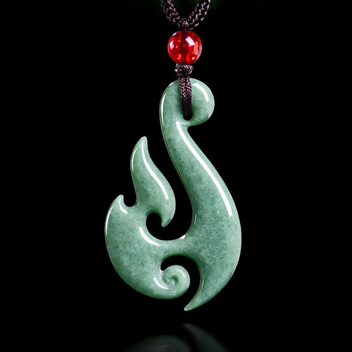 Buddha Stones Collana con ciondolo a spirale in giada naturale, simbolo di abbondanza. - image 2