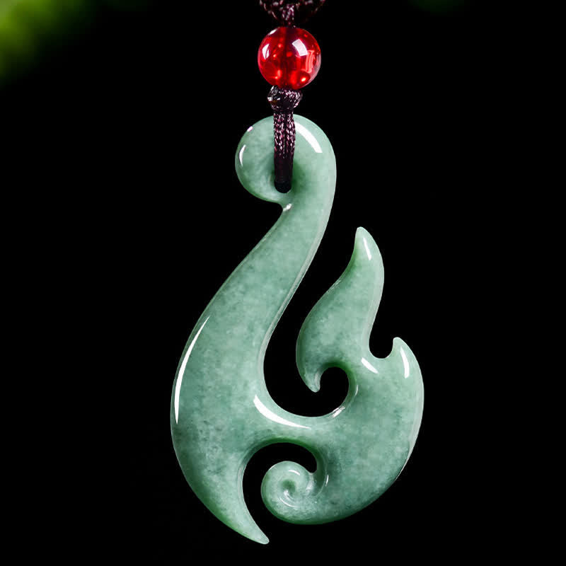Buddha Stones Collana con ciondolo a spirale in giada naturale, simbolo di abbondanza. - image 3