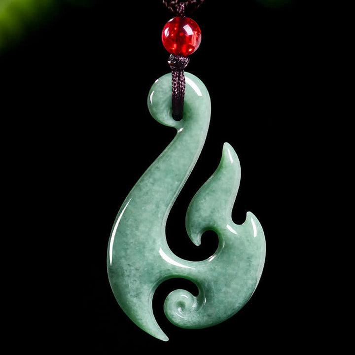 Buddha Stones Collana con ciondolo a spirale in giada naturale, simbolo di abbondanza. - image 3