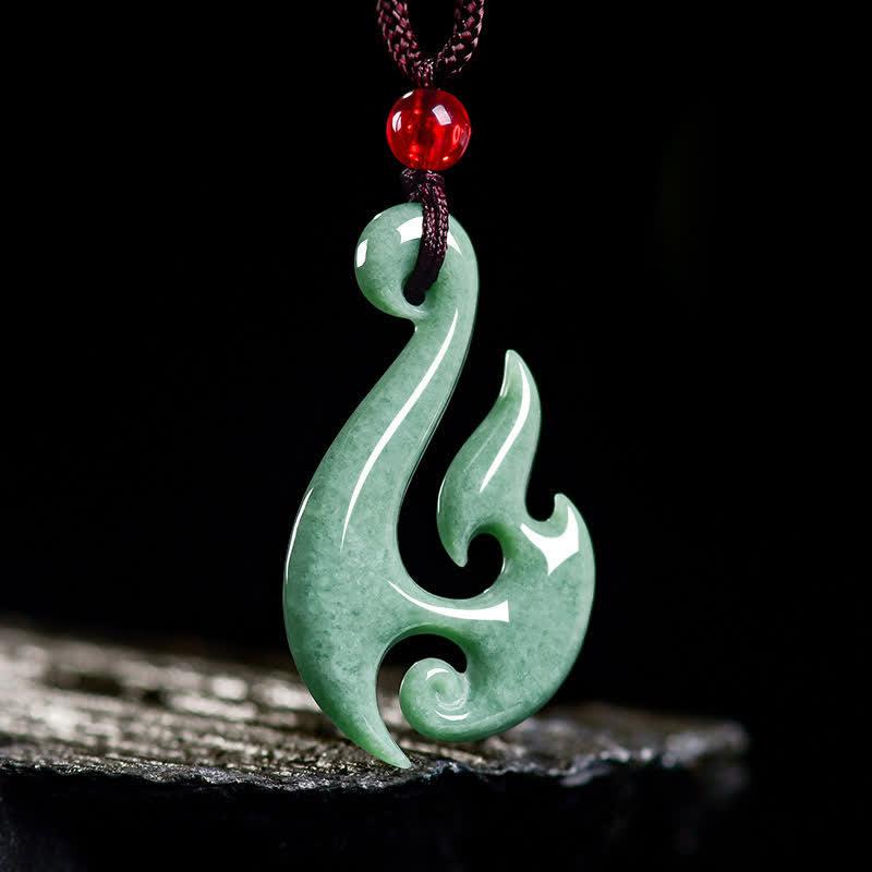 Buddha Stones Collana con ciondolo a spirale in giada naturale, simbolo di abbondanza. - image 1