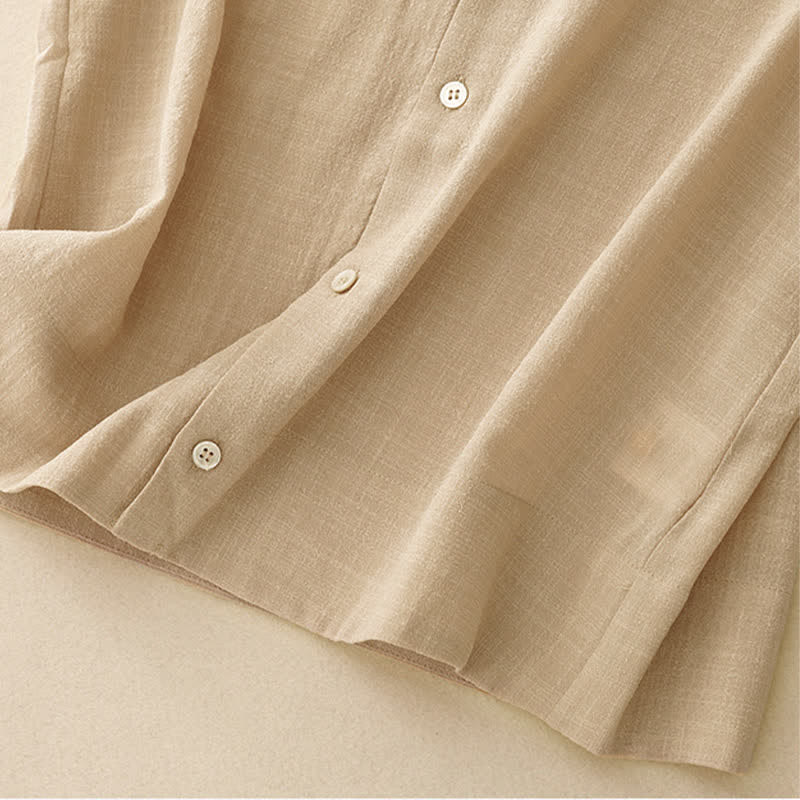 Buddha Stones Canotta da donna estiva casual e minimalista con bottoni, tinta unita, senza maniche - image 10