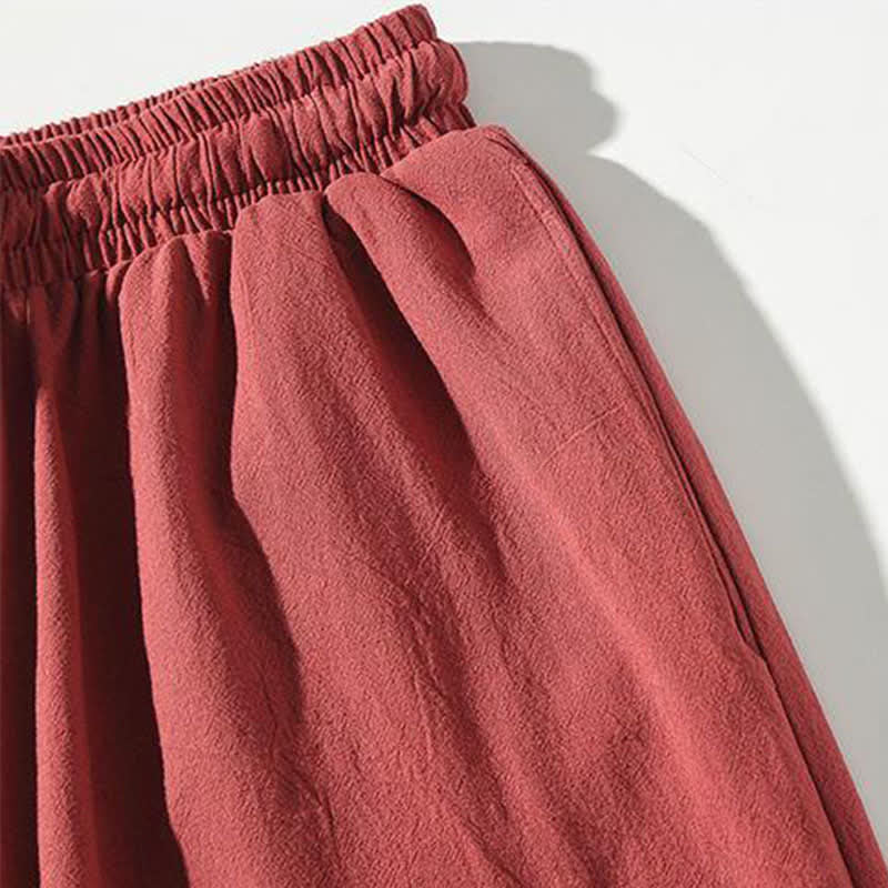 Buddha Stones Pantaloni Capri da uomo stile Tang con coulisse e stampa di pesci Koi, modello harem con tasca, perfetti per l'estate. - image 6