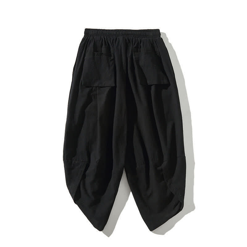Buddha Stones Pantaloni Capri da uomo stile Tang con coulisse e stampa di pesci Koi, modello harem con tasca, perfetti per l'estate. - image 13