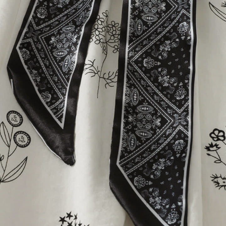 Buddha Stones Pantaloni estivi casual vintage con coulisse e stampa floreale, pantaloni a gamba larga da donna con tasca - image 13