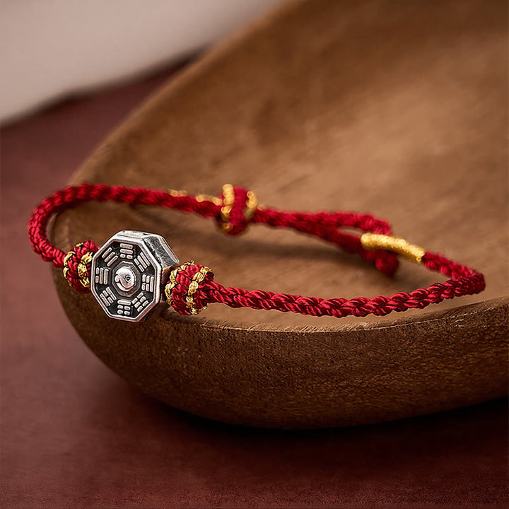 Buddha Stones Braccialetto protettivo Bagua regolabile con cordino rosso intrecciato a mano. - Filo rosso (Protezione♥Fortuna) - image 0