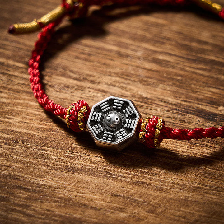 Buddha Stones Braccialetto protettivo Bagua regolabile con cordino rosso intrecciato a mano. - image 8
