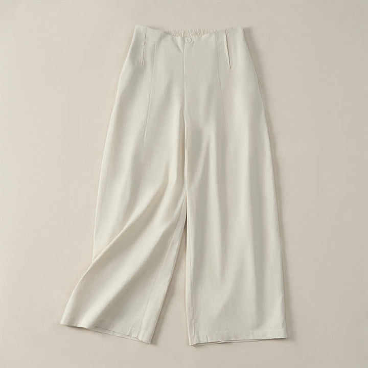 Buddha Stones Pantaloni corti da donna estivi minimalisti ed eleganti con bottoni, cerniera e gamba dritta, con tasche. - Beige - US12, UK/AU16, EU44 (3XL) - image 17