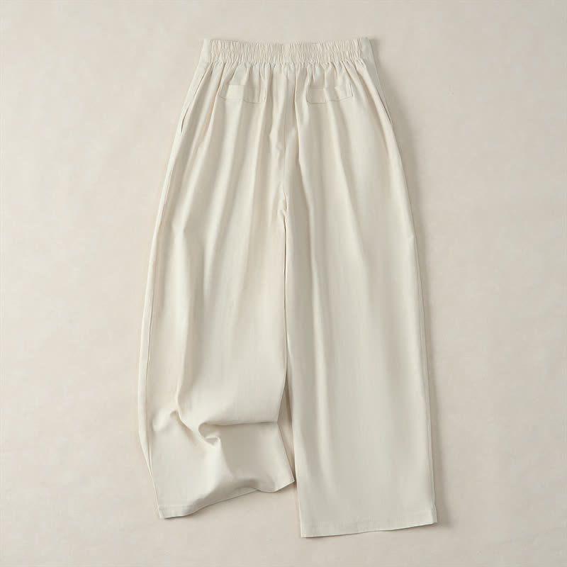 Buddha Stones Pantaloni corti da donna estivi minimalisti ed eleganti con bottoni, cerniera e gamba dritta, con tasche. - image 18