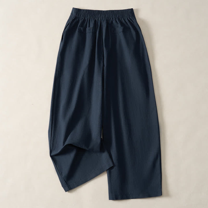 Buddha Stones Pantaloni corti da donna estivi minimalisti ed eleganti con bottoni, cerniera e gamba dritta, con tasche. - image 1