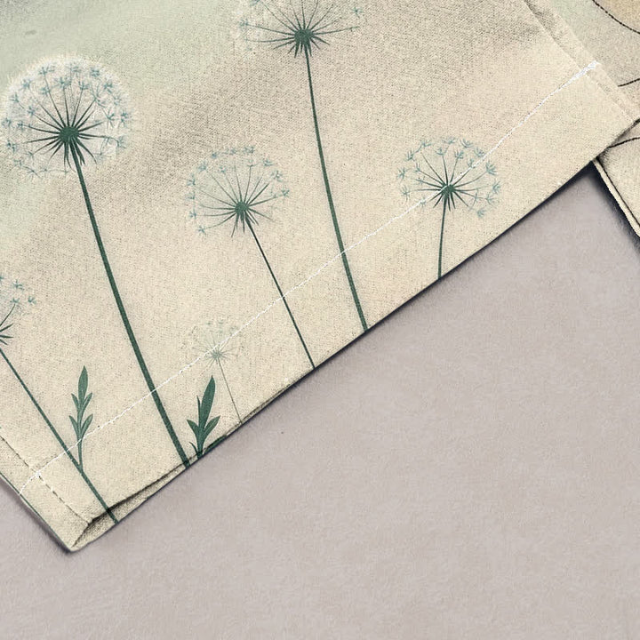 Buddha Stones Pantaloni da donna in puro cotone con elastico in vita e tasche, fantasia "Dreamy Cow Cat Dandelion". - image 1