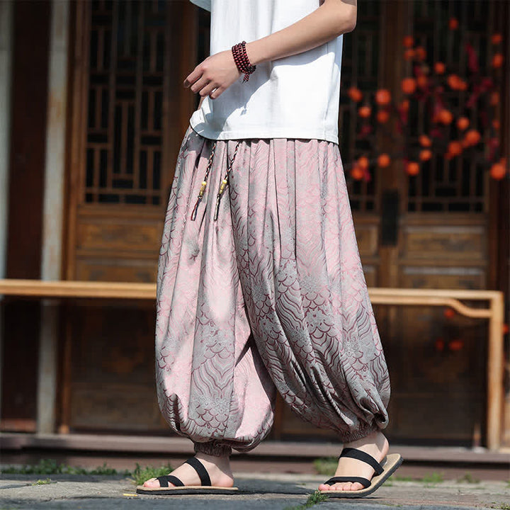 Buddha Stones Pantaloni estivi casual boho astratti alla caviglia da uomo, pantaloni harem - Cardo - US/UK/AU46, EU56 (5XL) - image 0