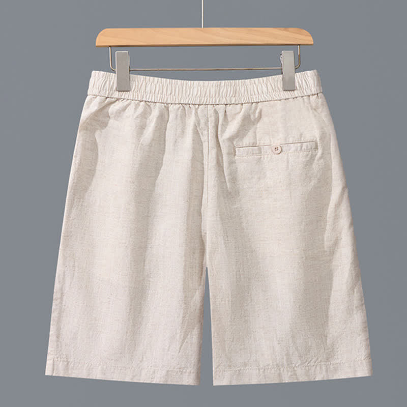 Buddha Stones Pantaloncini da uomo estivi casual, minimalisti, a tinta unita, con cerniera e tasche. - Biancheria - US/UK/AU42, EU52 (3XL) - image 2
