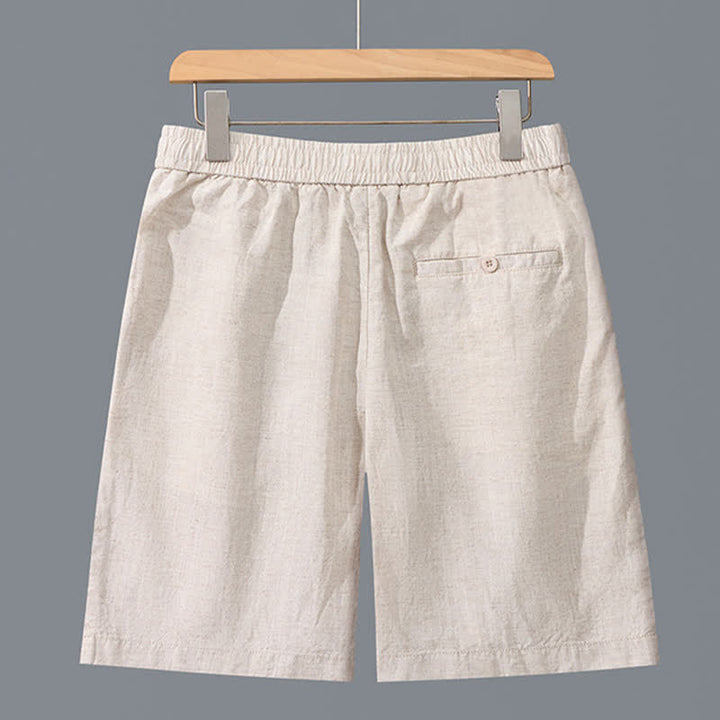 Buddha Stones Pantaloncini da uomo estivi casual, minimalisti, a tinta unita, con cerniera e tasche. - Biancheria - US/UK/AU42, EU52 (3XL) - image 2