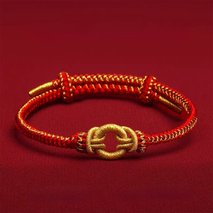 Buddha Stones Braccialetto intrecciato con nodo portafortuna dello zodiaco cinese e cordino rosso - Generale - Circonferenza del polso: 14–20 cm - image 1