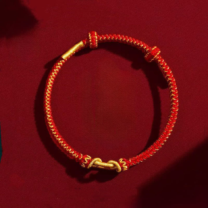 Buddha Stones Braccialetto intrecciato con nodo portafortuna dello zodiaco cinese e cordino rosso - image 2