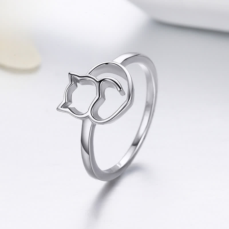 Buddha Stones Anello di messa a terra minimalista in rame per gatti - image 1