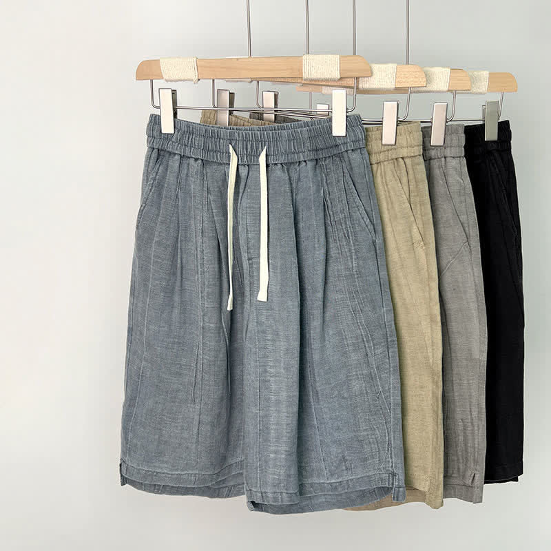 Buddha Stones Pantaloncini da uomo estivi casual con coulisse, elastico in vita e tasche. - image 12
