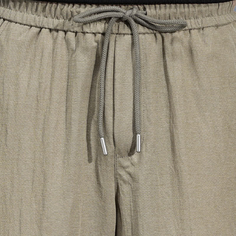Buddha Stones Pantaloni lunghi da uomo a gamba dritta, minimalisti, con coulisse in vita elasticizzata, tinta unita, per primavera/estate. Modello casual con tasche. - image 9
