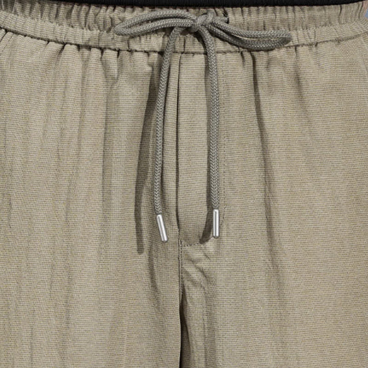 Buddha Stones Pantaloni lunghi da uomo a gamba dritta, minimalisti, con coulisse in vita elasticizzata, tinta unita, per primavera/estate. Modello casual con tasche. - image 9