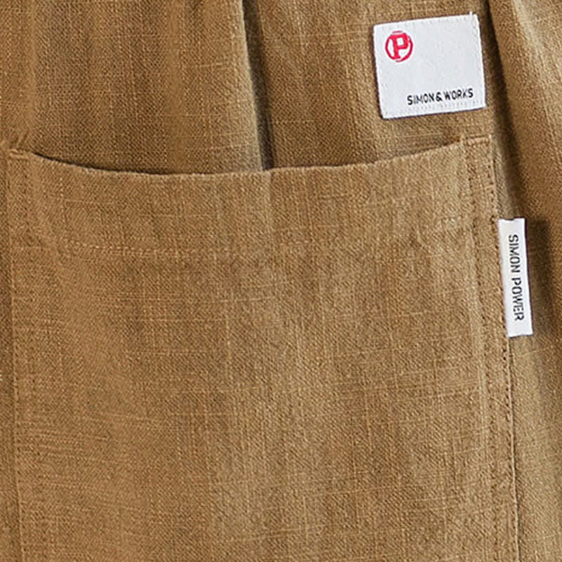 Buddha Stones Pantaloni lunghi da uomo a gamba dritta, minimalisti, con coulisse, tinta unita, per primavera/estate, casual ed eleganti, con tasche. - image 22