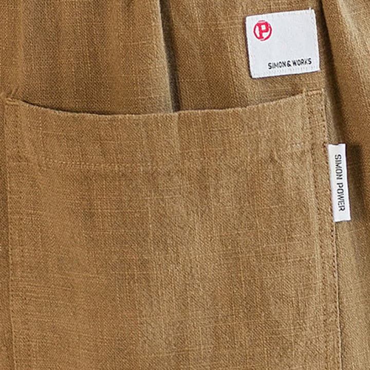 Buddha Stones Pantaloni lunghi da uomo a gamba dritta, minimalisti, con coulisse, tinta unita, per primavera/estate, casual ed eleganti, con tasche. - image 22
