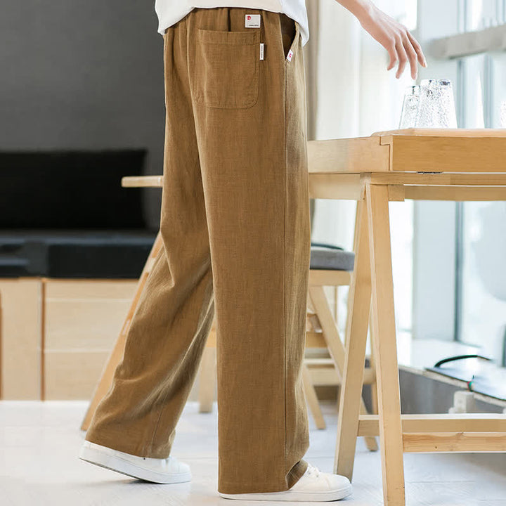 Buddha Stones Pantaloni lunghi da uomo a gamba dritta, minimalisti, con coulisse, tinta unita, per primavera/estate, casual ed eleganti, con tasche. - image 16
