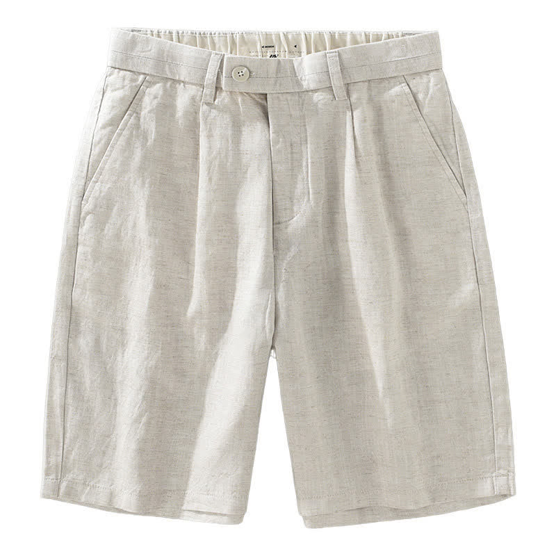 Buddha Stones Pantaloncini da uomo estivi casual e minimalisti con bottoni, cerniera e tasche. - image 2